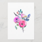 Menu Bar de mariage floral rose chaud (Dos)