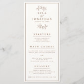 Menu Bar/Dîner Mariage ivoire et rouille à double face (Devant)