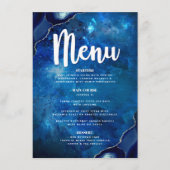 Menu Bar Mitzvah Galaxie Aquarelle Agate Navy Script (Devant)