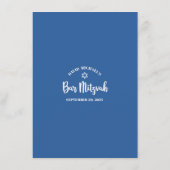 Menu Bar Mitzvah Modern Navy Blue Silver Tallit Script (Dos)