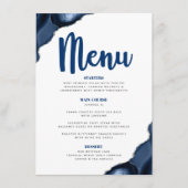 Menu Bar Mitzvah Moderne Gras Bleu Marine Agate Script (Devant)