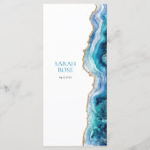 Menu Bar ou Bat Mitzvah Agate Or Bleu (Dos)