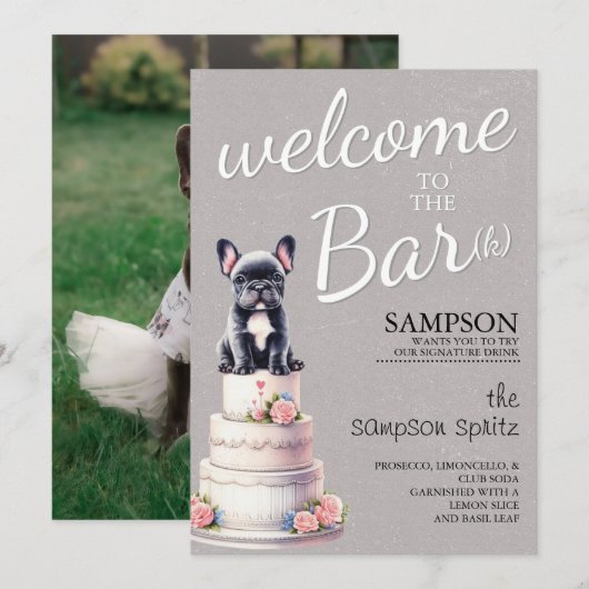 Menu Bar pour Bouledogue Français (Devant / Derrière)