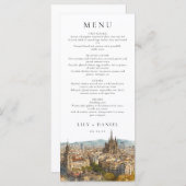 Menu Barcelona Watercolor Destination Wedding (Devant / Derrière)