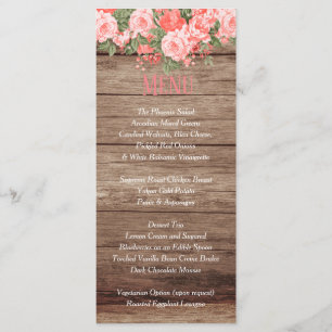 Menu - Baril de bois Patiné et lanterne - Coral