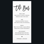 Menu Barre de Mariage de calligraphie moderne en noir g<br><div class="desc">Ajoutez ces cartes de menu de boissons personnalisables à votre paysage de table d'évènement. Il présente une calligraphie moderne et une typographie simple en noir. Cette carte de menu du bar calligraphie moderne est parfaite pour les mariages,  les douches nuptiales,  les baby showers,  et bien plus encore.</div>