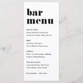 Menu Barre de Mariage de typographie noire en gras rétr (Devant)