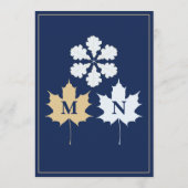 Menu Barre de Mariage Moderne Gras Bleu Cobalt Or (Dos)