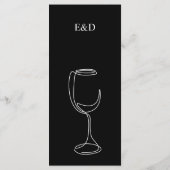 Menu Barre de Mariage noir et blanc minimale (Dos)