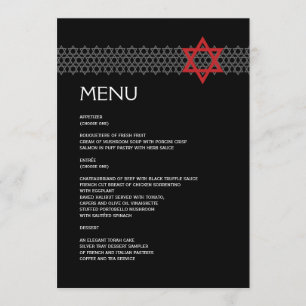 Menu Barre d'étoile/menu brillants de bat mitzvah