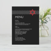 Menu Barre d'étoile/menu brillants de bat mitzvah (Debout devant)