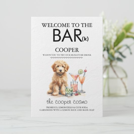 Menu Barre Golden Doodle (Debout devant)