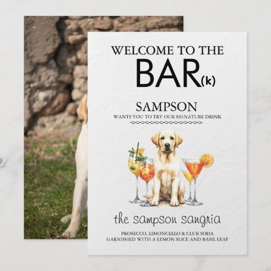 Menu Barre Lab jaune (Devant / Derrière)