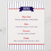 Menu Baseball-partij (Voorkant / Achterkant)