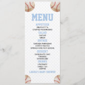 Menu Baseball Sports Blue Baby shower Nourriture (Devant)