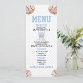 Menu Baseball Sports Blue Baby shower Nourriture (Debout devant)