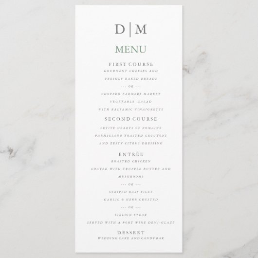 Menu Basil Green (Devant)