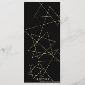 Menu Bat BM ou Bar Mitzvah Gold Stars (Dos)