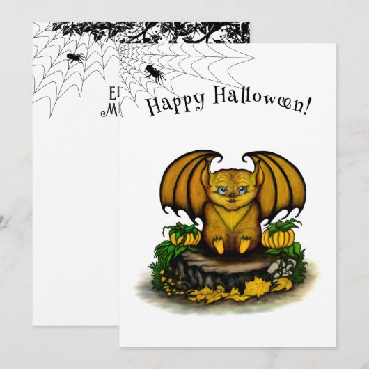Menu Bat d'Halloween mignonne (Devant / Derrière)