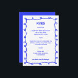 Menu Bat mitzvah de la barre personnalisée de boucles d<br><div class="desc">Carte de menu parfaite pour un bat mitzvah, bar mitzvah ou toute autre célébration juive ! Un cadre de bracelets compliqué pour vous sur le côté avant ! ENTIÈREMENT PERSONNALISABLE ! Cliquez sur "Personnaliser" ci-dessus pour modifier le texte. Cliquez sur "modifier à l'aide de l'outil de conception" pour ajuster les...</div>