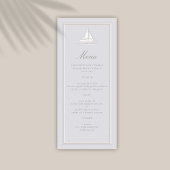 Menu Bateau côtier Faux nautiques Embossés Mariage offi