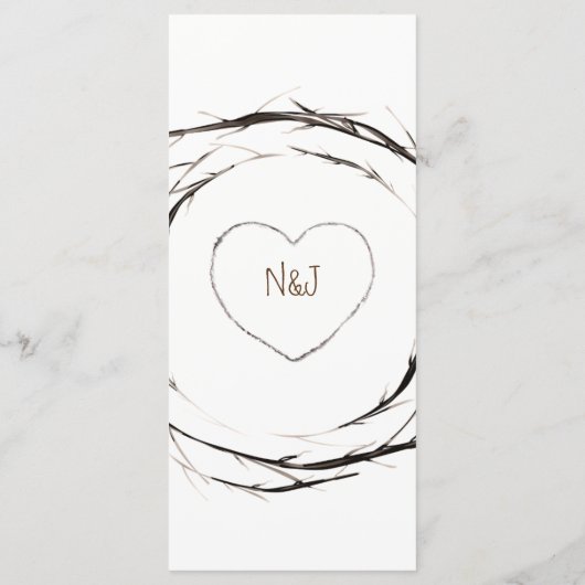 Menu Bâtons rustiques Branches de brindilles Mariage de (Dos)