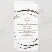 Menu Bâtons rustiques Branches de brindilles Mariage de (Devant / Derrière)