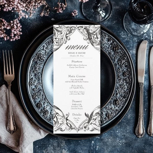 Menu Batte victorienne jusqu'à la mort Mariage noir et