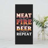 Menu BBQ | BBQ Grill Fumer Viande Feu Bière Répétition (Debout devant)