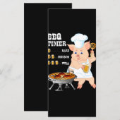 Menu BBQ | BBQ Timer Pig Grill Barbecue Beer Lover Men (Devant / Derrière)