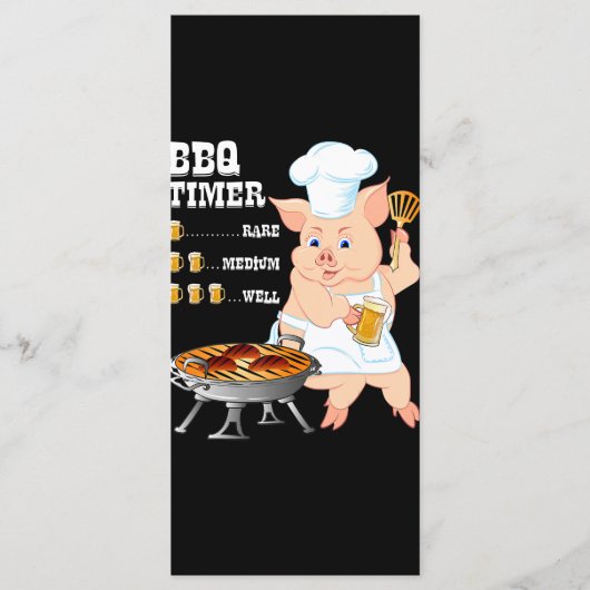 Menu BBQ | BBQ Timer Pig Grill Barbecue Beer Lover Men (Devant)