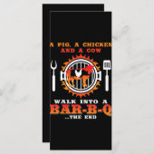 Menu BBQ | Un Cochon Et Un Poulet Marcher Dans Un Bar B (Devant / Derrière)