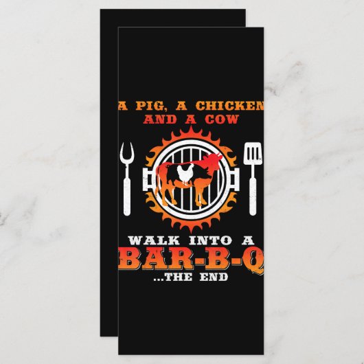 Menu BBQ | Un Cochon Et Un Poulet Marcher Dans Un Bar B (Devant / Derrière)