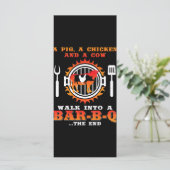 Menu BBQ | Un Cochon Et Un Poulet Marcher Dans Un Bar B (Debout devant)