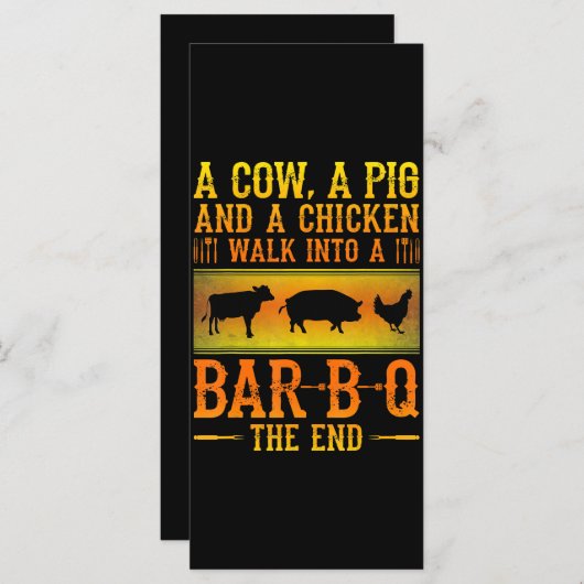 Menu BBQ | Une Vache Un Cochon Et Un Poulet Marcher Dan (Devant / Derrière)