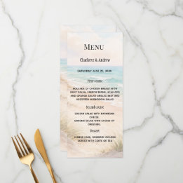 Menu Beach coastal dinner wedding