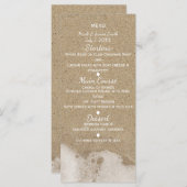Menu Beach Sand Ocean Zee Water Weddenschap (Voorkant / Achterkant)