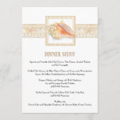 Menu Beach Stripe Conch Shell Mariages élégants Art (Devant)