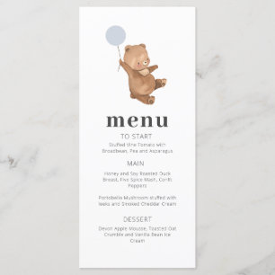 Menu Bear Blue Balloon