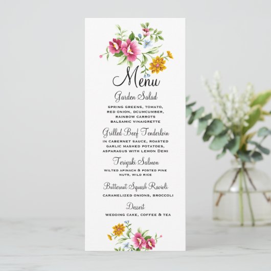 Menu Beau Mariage de fleurs de printemps (Debout devant)