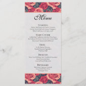 Menu Beau Mariage Rose botanique (Devant)