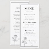 Menu + beau texte Bloom intemporel (Devant / Derrière)