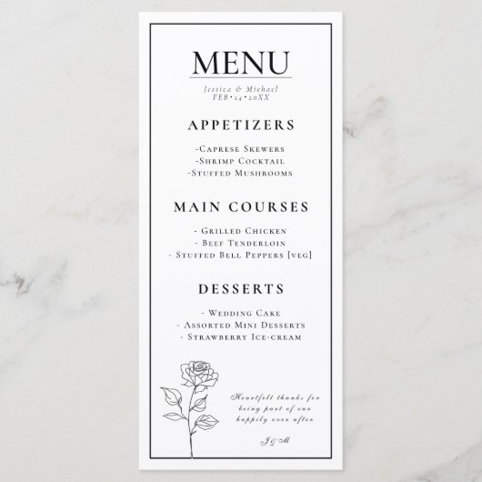 Menu + beau texte Bloom intemporel (Devant)