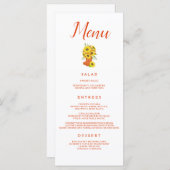 Menu Beau thème tournesol (Devant / Derrière)