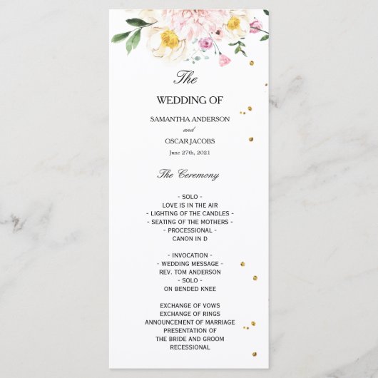 Menu Beauté colorée moderne Aquarelle Fleurs (Devant)