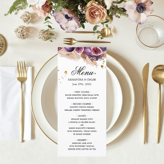 Menu Beauté tendance violet Figs & Pampas