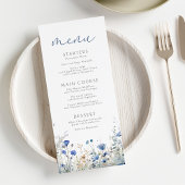 Menu Bébé Bleu En Fleur Baby shower Fleur sauvage Flora
