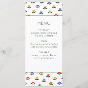 Menu Bébé en Fleur Tulipe Baby Shower Moderne Tendance