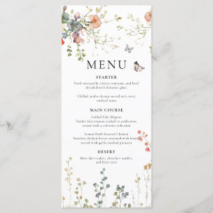 Menu Bébé en fleurs Baby Shower aux fleurs sauvages
