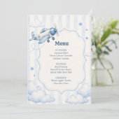 Menu Bébé Garçon Thème Avion Fête Prénatale Bientôt à l (Debout devant)